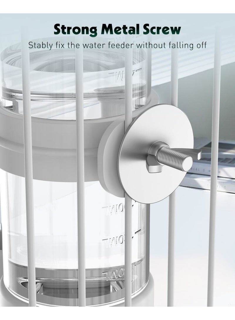 موزع مياه الطيور، مغذي مياه أوتوماتيكي للببغاء للقفص، شارب طيور بلاستيكي متين للببغاء والكوكتيل والبودجي والطيور المحبة، سهل التركيب وإعادة التعبئة للترطيب اليومي - Image 3